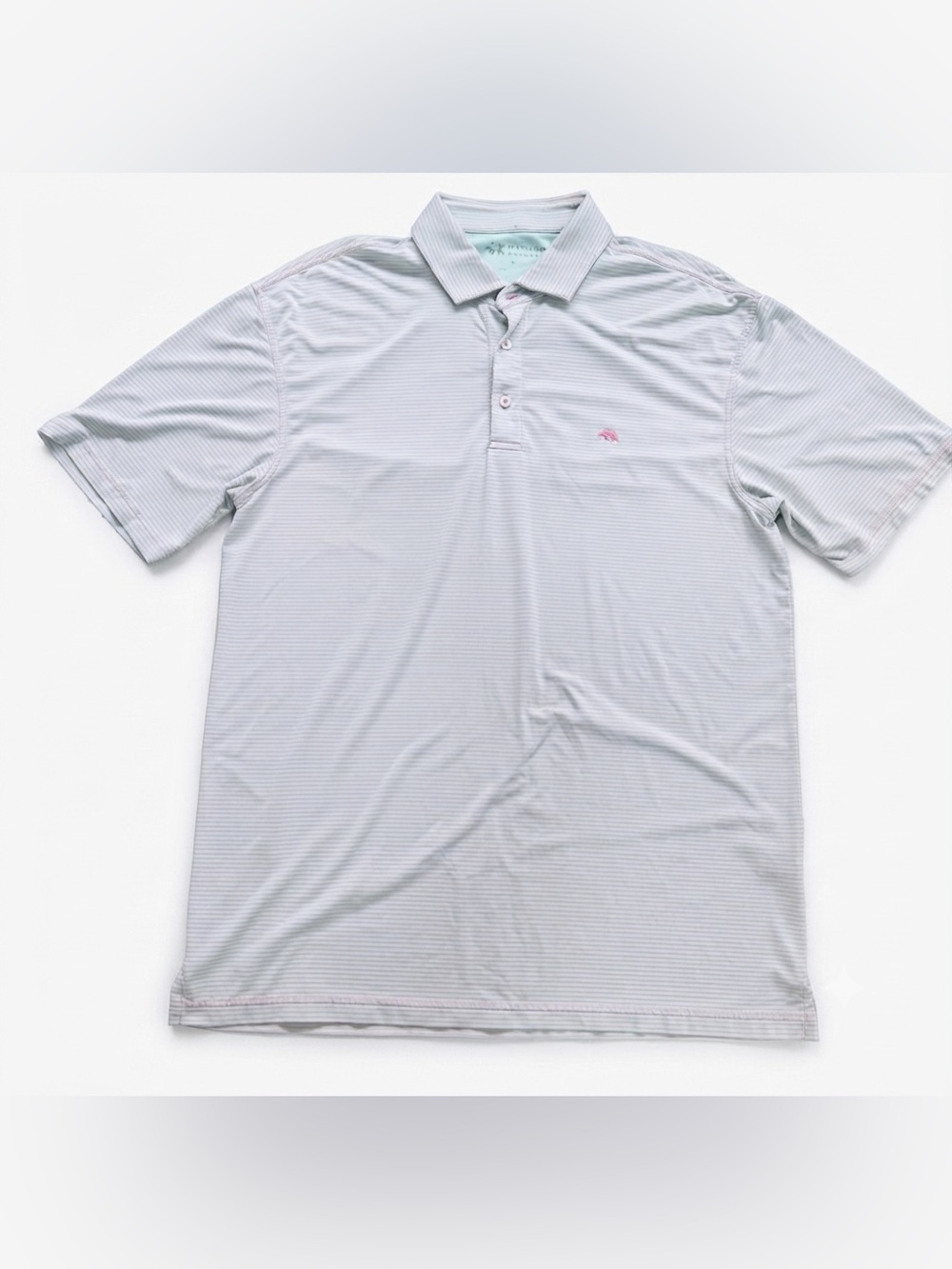 Onward Reserve Performance Polo Shirt - Medium - Mint Pink Stripe